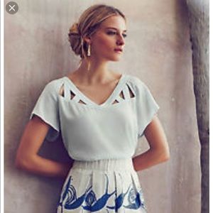 Blue Maeve (Anthro) Cutout Top